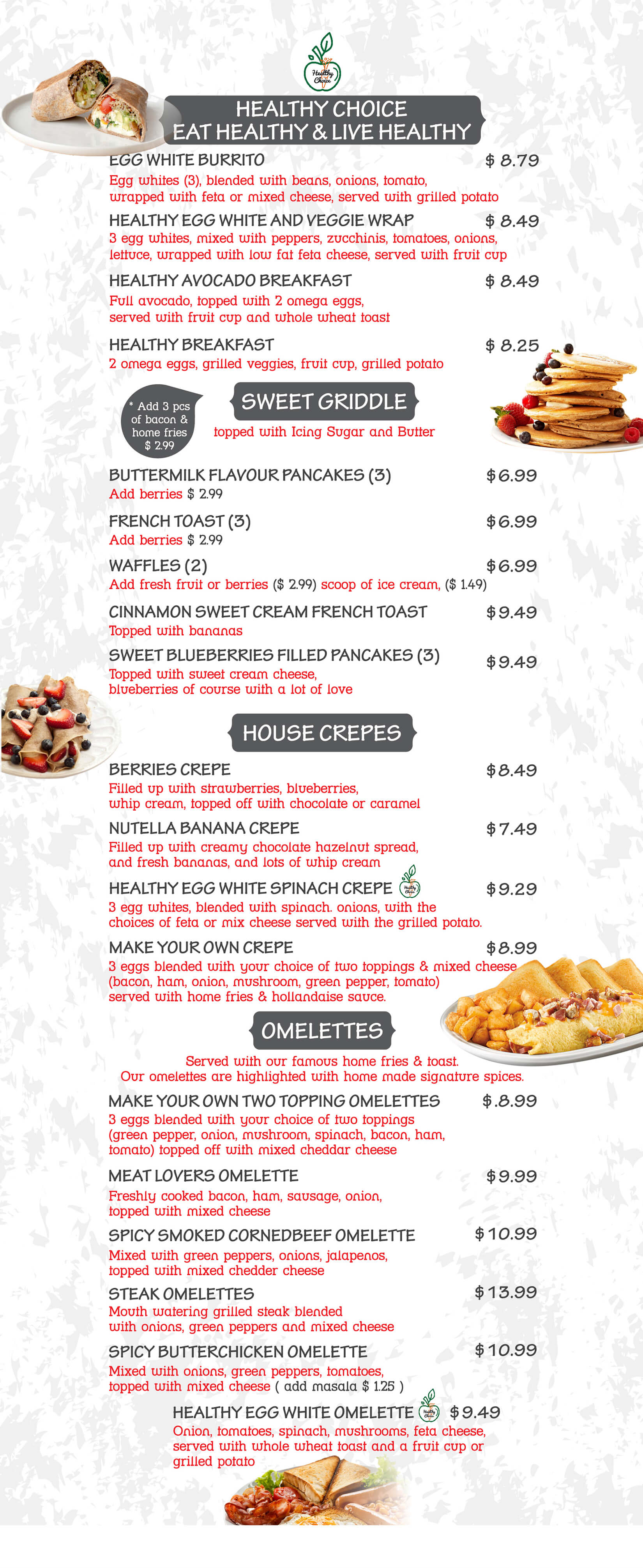 Menus Newcastle Griddle